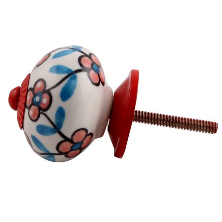 Peach Tiny Red Fitting Ceramic Drawer Knob